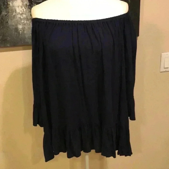 NWT Beach lunch lounge Collection Ruffled Bell Sleeves On/Off Shoulder Top-XL - Picture 2 of 9